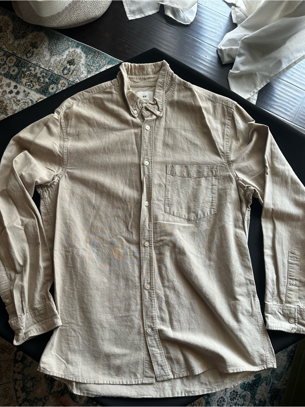 H&M Men's Tan Casual Button Down Shirt